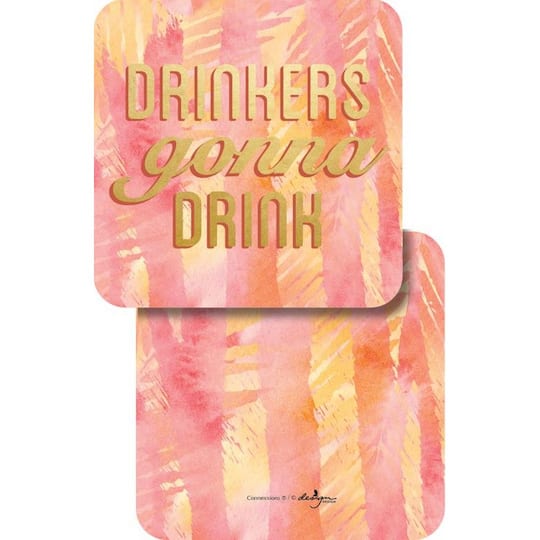 JAM Paper Drinkers Gonna Drink Coasters, 60ct.